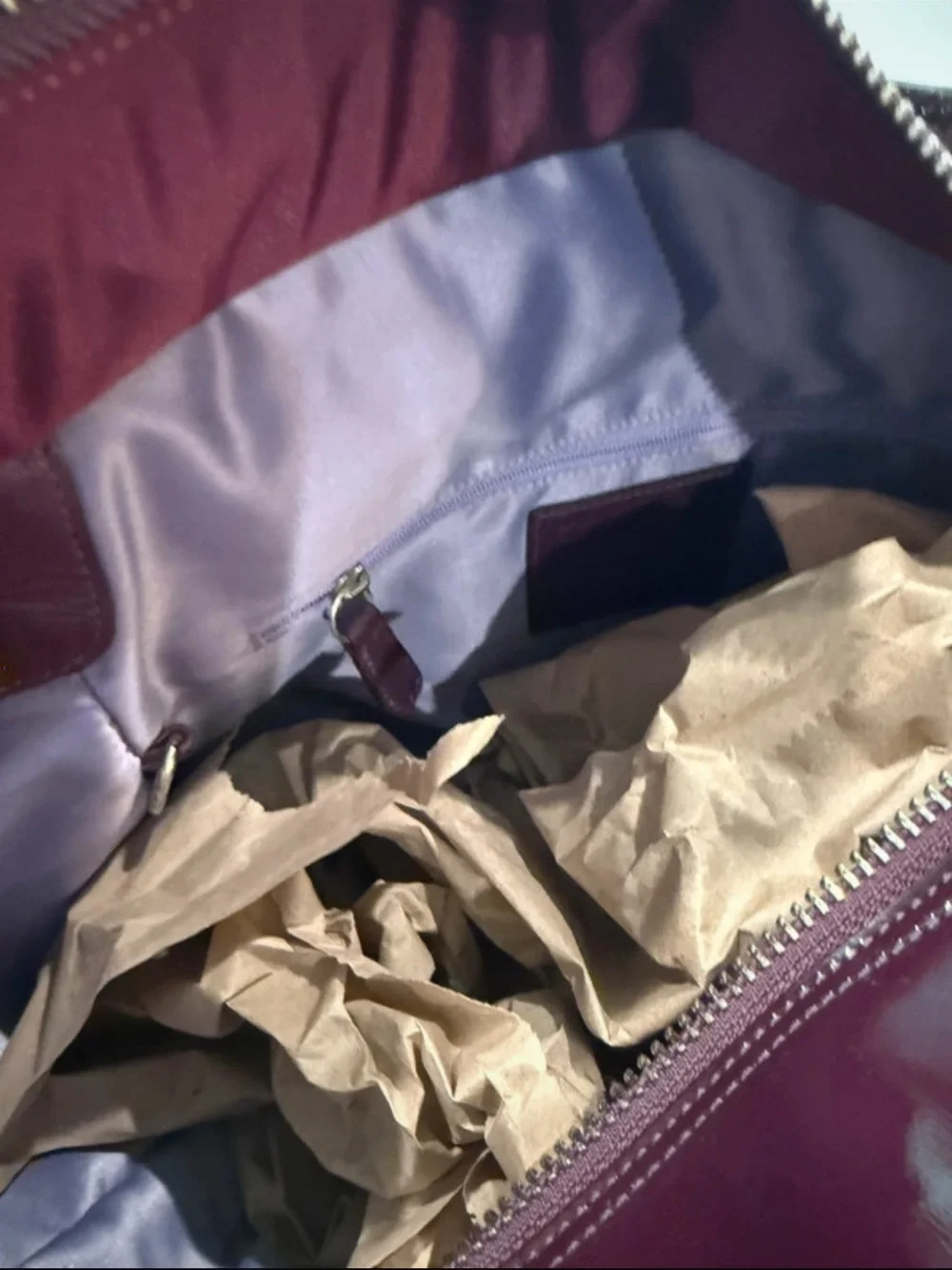 Coach Patent Leather Tote in Deep Plum